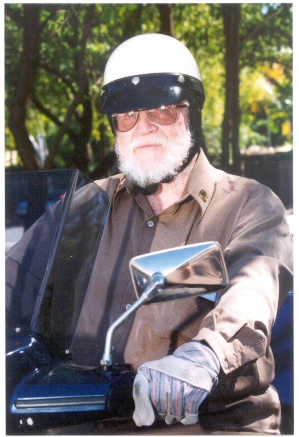Bill Raby on his motorbike 2005